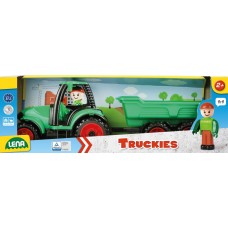 LENA TRUCKIES - TRACTOR CU REMORCA CU FIGURINA - 38 CM - 01625