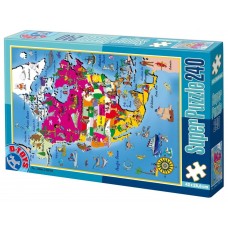 PUZZLE EDUCATIV - 240 PCS - HARTI - AMERICA DE NORD - 50663-03